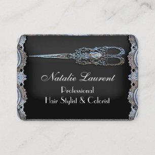 Bloßer Chic-rundes Vintages Scissor Hairstylist Visitenkarte