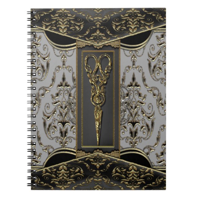 Bloßes Antiqued Hazlehurst Scissors vornehmes Notizblock (Vorderseite)