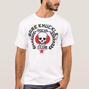 Bloßes Knöchel-Sozialverein-Weiß T-Shirt