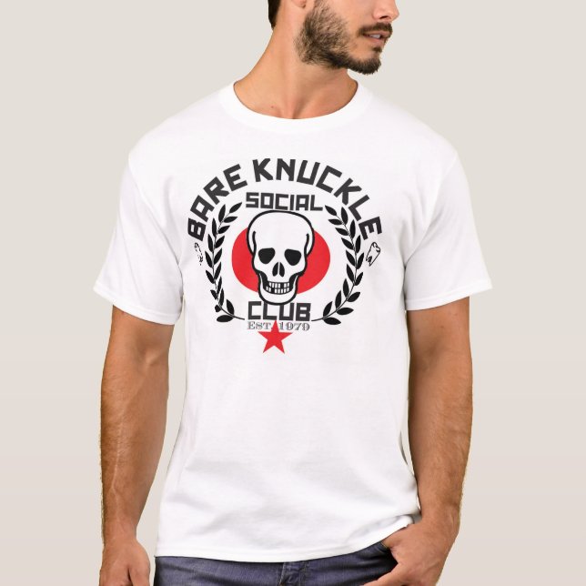 Bloßes Knöchel-Sozialverein-Weiß T-Shirt (Vorderseite)