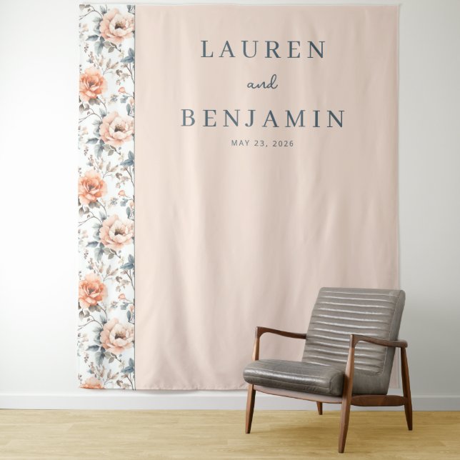Blossom and Vow Wedding Wandteppich (Beispiel)