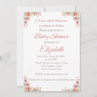 Blossom Baby Shower Invitation Einladung