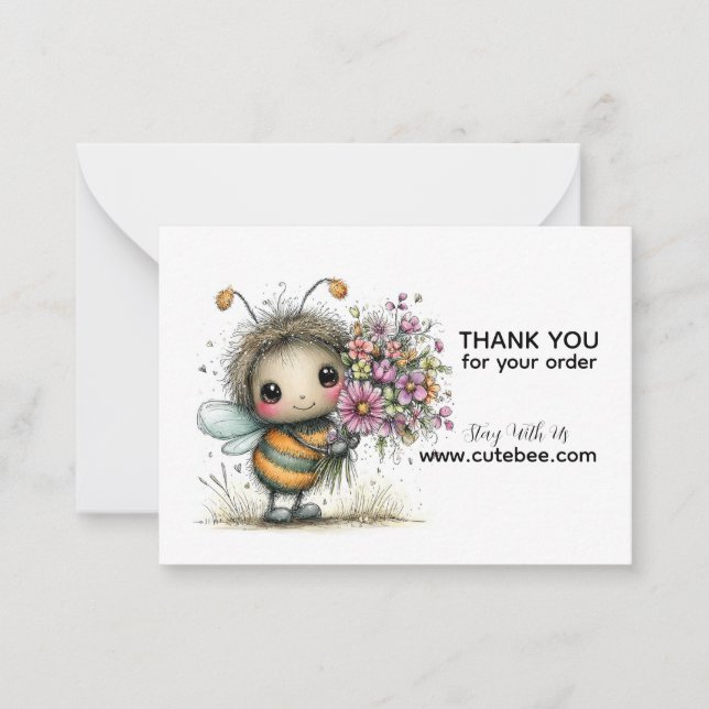 Blossom Bee Buddy Danke Mitteilungskarte (Vorderseite)