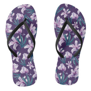 Blossom Bliss auf dunklem Lila Flip Flops