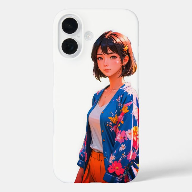 Blossom Blue iPhone 16 Fall Case-Mate iPhone Hülle (Rückseite)