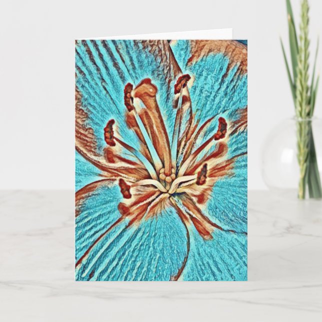 Blossom Blume bemalt Tapisserie Art Note Card Karte (Vorderseite)