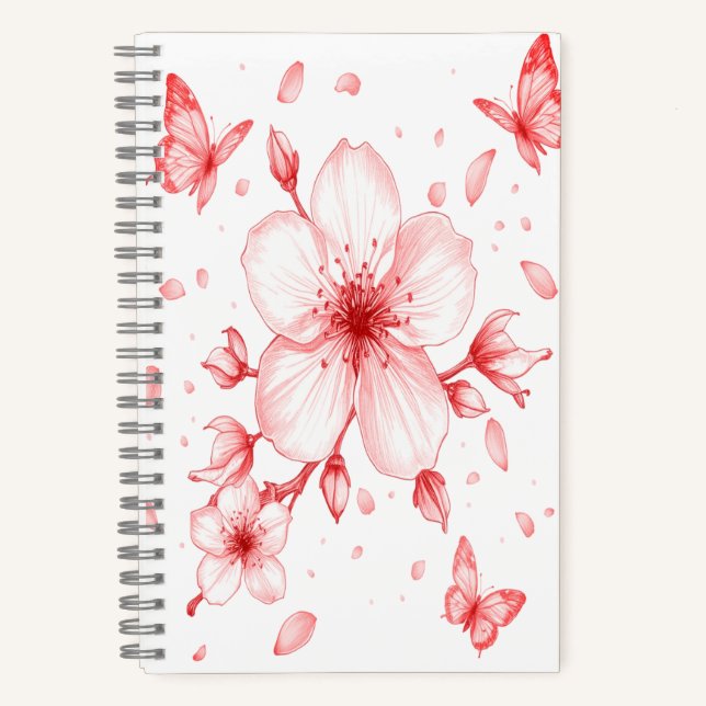 Blossom Blume Notebook Bloom Inspiriert Journal Notizbuch (Vorderseite)