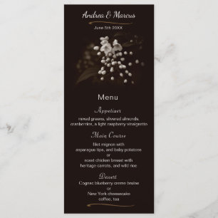 Blossom Blume Vignette Wedding Menu Card Menükarte