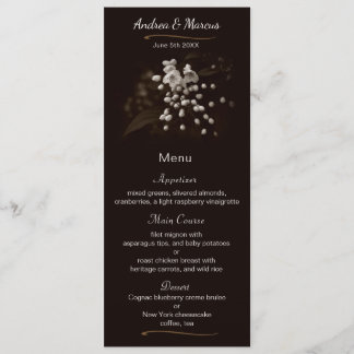 Blossom Blume Vignette Wedding Menu Card Menükarte