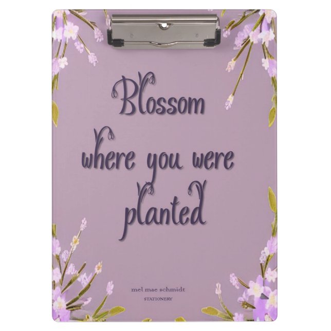 Blossom Blumen Mel Mae Schmidt Stationery Klemmbrett (Vorderseite)