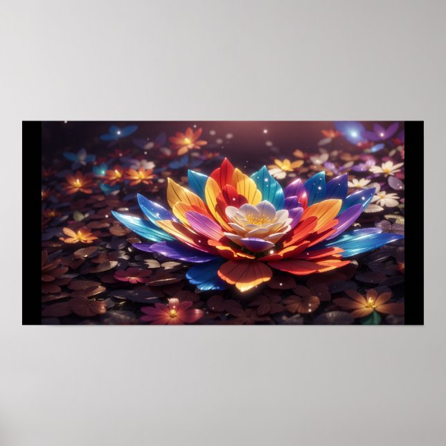 "Blossom Brilliant Rainbow Blume Poster" Poster (Vorne)