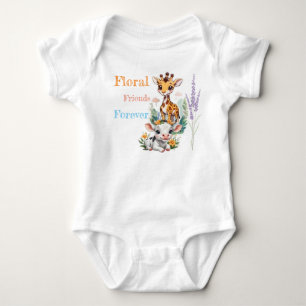 Blossom Buddies: Baby Giraffe und Kuh mit Blume Strampler