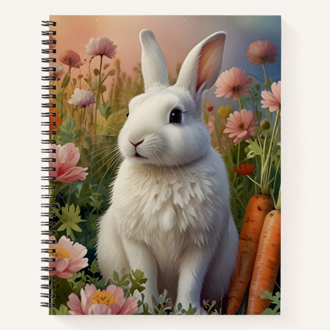 Blossom Bunny & Carrot Patch Notebook Notizbuch (Vorderseite)