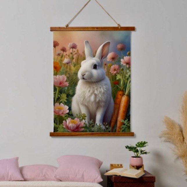 Blossom Bunny & Carrot Patch Tapestry Wandteppich Mit Holzrahmen (Von Creator hochgeladen)