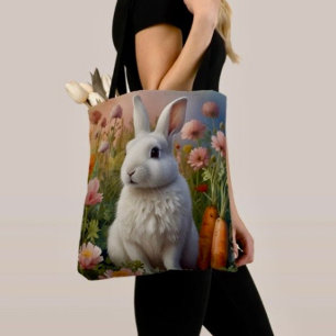 Blossom Bunny & Carrot Patch Totbeutel