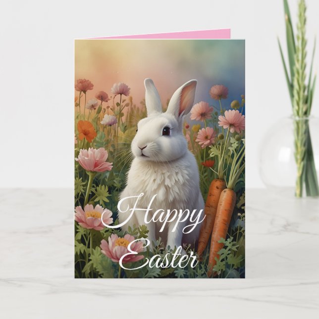 Blossom Bunny & Karottenfleck Feiertagskarte (Vorderseite)