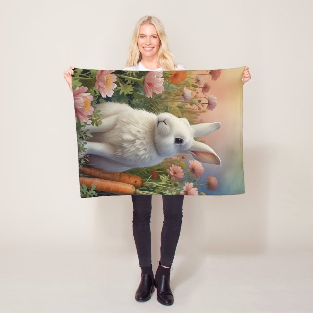 Blossom Bunny & Karottenfleck  Fleecedecke (Beispiel)