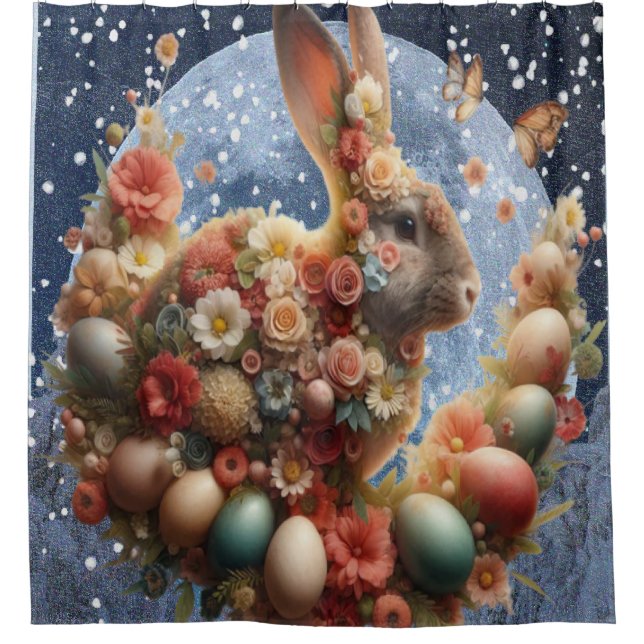 Blossom Bunny Ostern  Duschvorhang (Vorderseite)