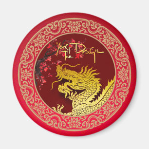 Blossom Chinesischer Drache Jahr Papier geschnitte Magnet