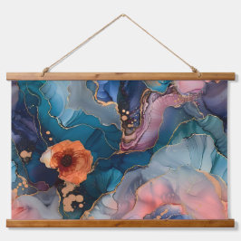 Blossom-Couture Botanical Wandteppich Mit Holzrahmen