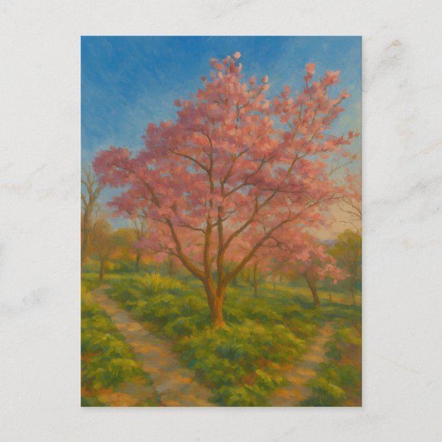 Blossom Crossroads - Frühjahrsgarten Postkarte (Vorderseite)