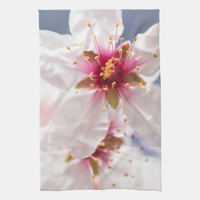 Blossom des Mandelbaums Geschirrtuch (Vertikal)