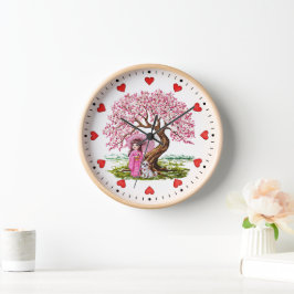 Blossom Dreams: Kimono Girl & Puppy Uhr