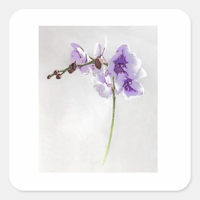 BLOSSOM-DRUCKSTECKER QUADRATISCHER AUFKLEBER (Vorderseite)