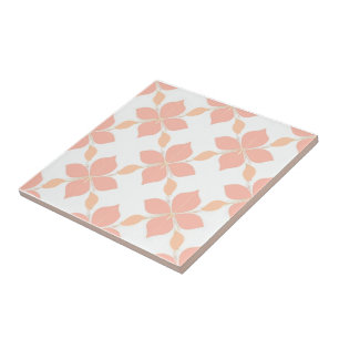 Blossom eleganter Lachs florale Fliesen Set Muster