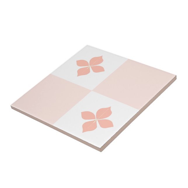 Blossom eleganter Lachs florale Fliesen Set Muster (Seite)