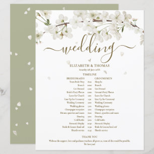 Blossom Floral Schrift Hochzeitsplan Zeitachse
