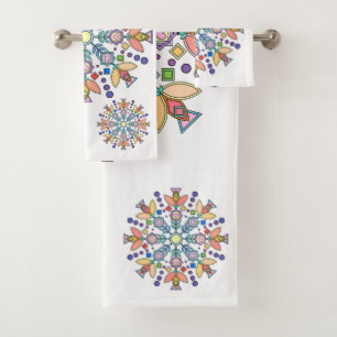 Blossom Geometry™ Badetuch-Set Badhandtuch Set