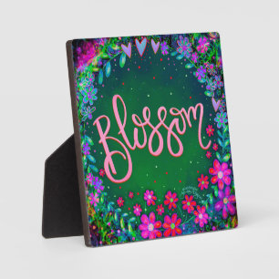 Blossom Grün rosa Blütenspass Inspirierend Easel Fotoplatte