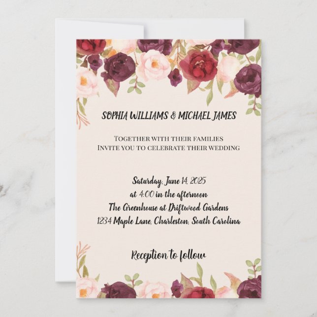 Blossom Harmony Einladung (Vorderseite)