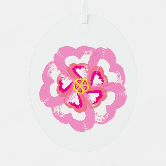 Blossom Heart Ornament Aus Metall (Vorderseite)