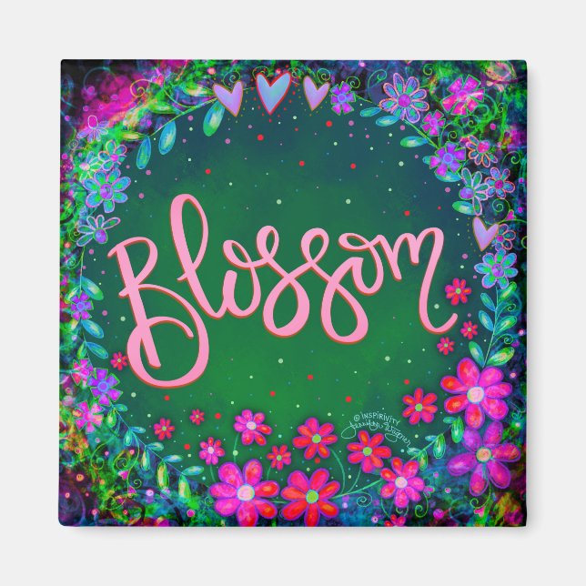 Blossom Hübsch Fun Floral Moderne Inspirivity Magnet (Vorne)