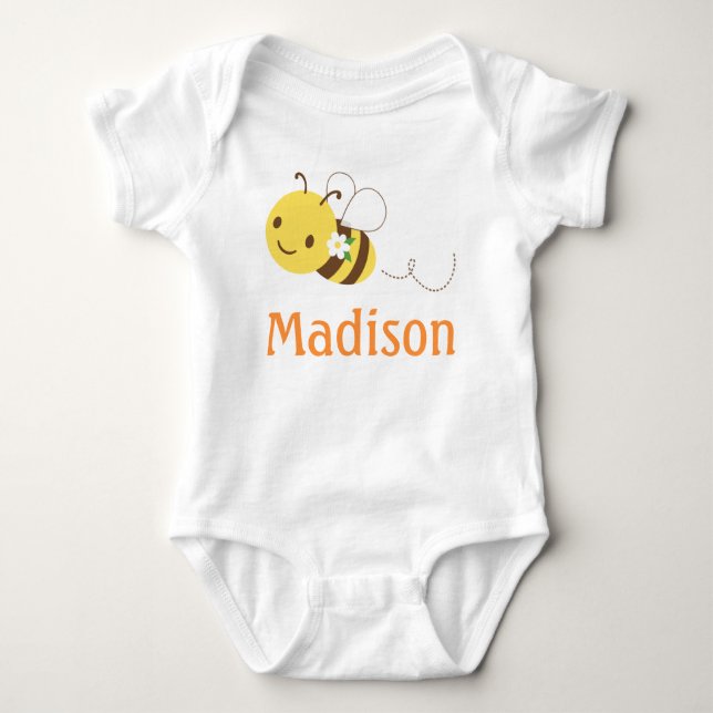 Blossom Hummel Custom Personalisiert Baby's Name Baby Strampler (Vorderseite)