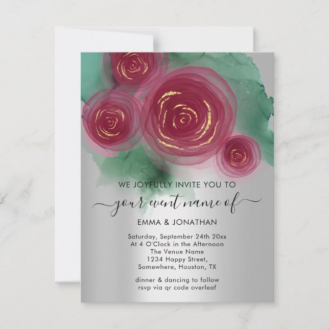 Blossom im Stil mit Budget Floral QR Code Rose (Vorderseite)