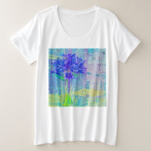 Blossom in Blauem Violett Große Größe T-Shirt