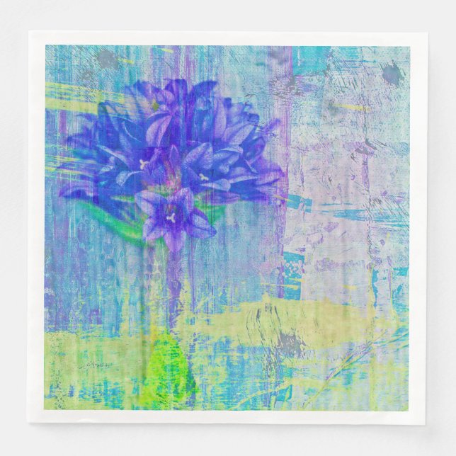 Blossom in Blauem Violett Serviette (Vorderseite)