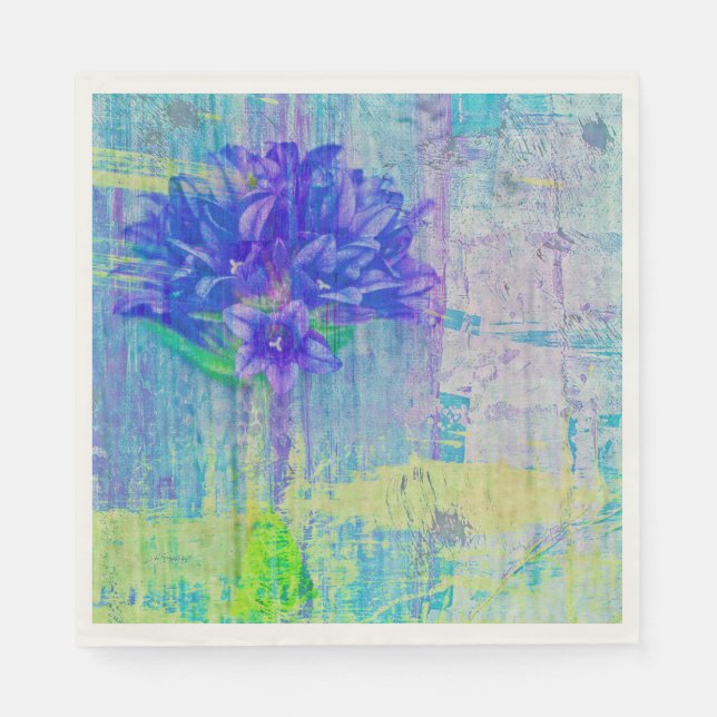 Blossom in Blauem Violett Serviette (Vorderseite)