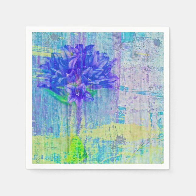 Blossom in Blauem Violett Serviette (Vorderseite)
