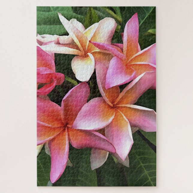 Blossom-Kranz von hellrosa Frangipani Puzzle (Vertikal)