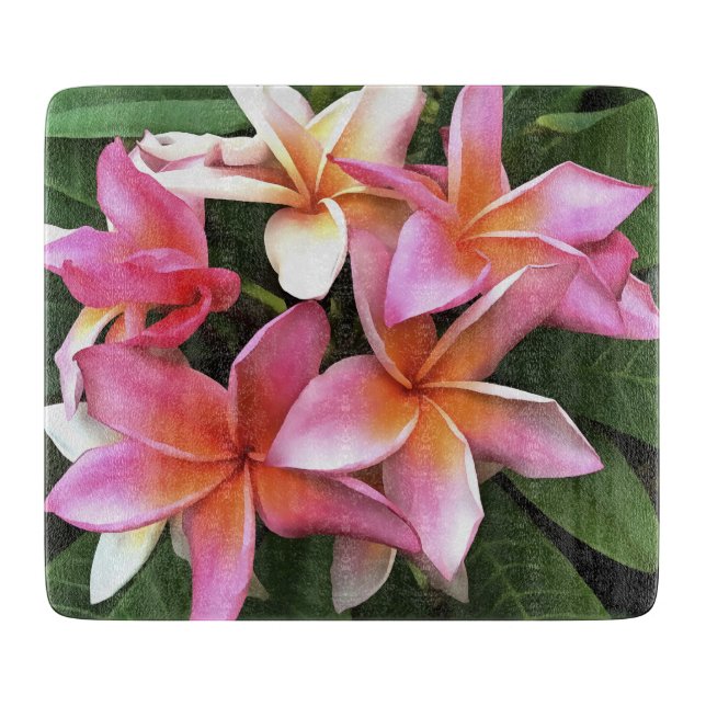 Blossom-Kranz von hellrosa Frangipani Schneidebrett (Vorderseite)
