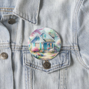 Blossom Lane Blue Cottage-Garten Button
