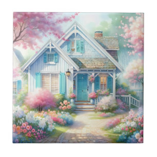 Blossom Lane Blue Cottage Garten Fliese