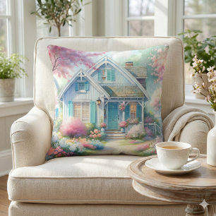 Blossom Lane Blue Cottage-Garten Kissen