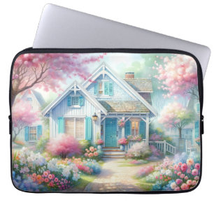 Blossom Lane Blue Cottage-Garten Laptopschutzhülle