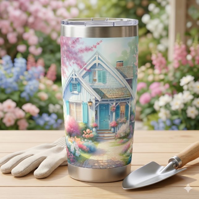 Blossom Lane Blue Cottage Garten Thermobecher (Blossom Lane Blue Cottage Garden Insulated Tumbler)