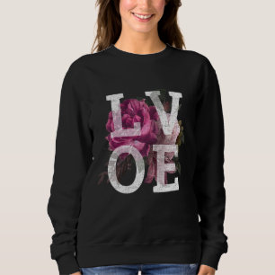 Blossom Liebe Rose Bloom Blume mit Blätter Gardeni Sweatshirt